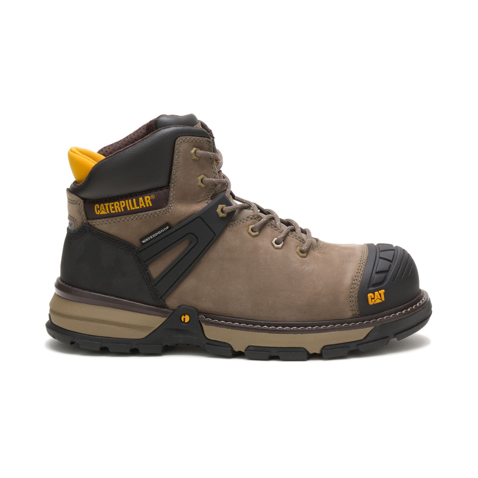 Caterpillar Excavator Superlite Waterproof Nano Toe Csa - Mens Work Boots - Brown/Black - NZ (692ZGUTBS)